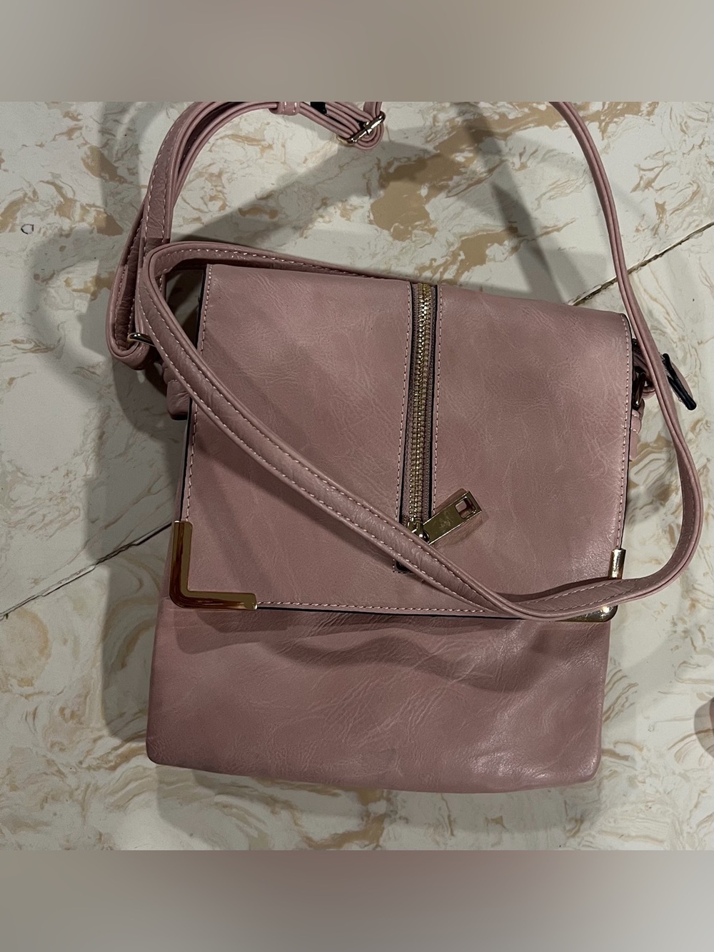 Classic Crossbody Shoulder Bag - Dusty Rose